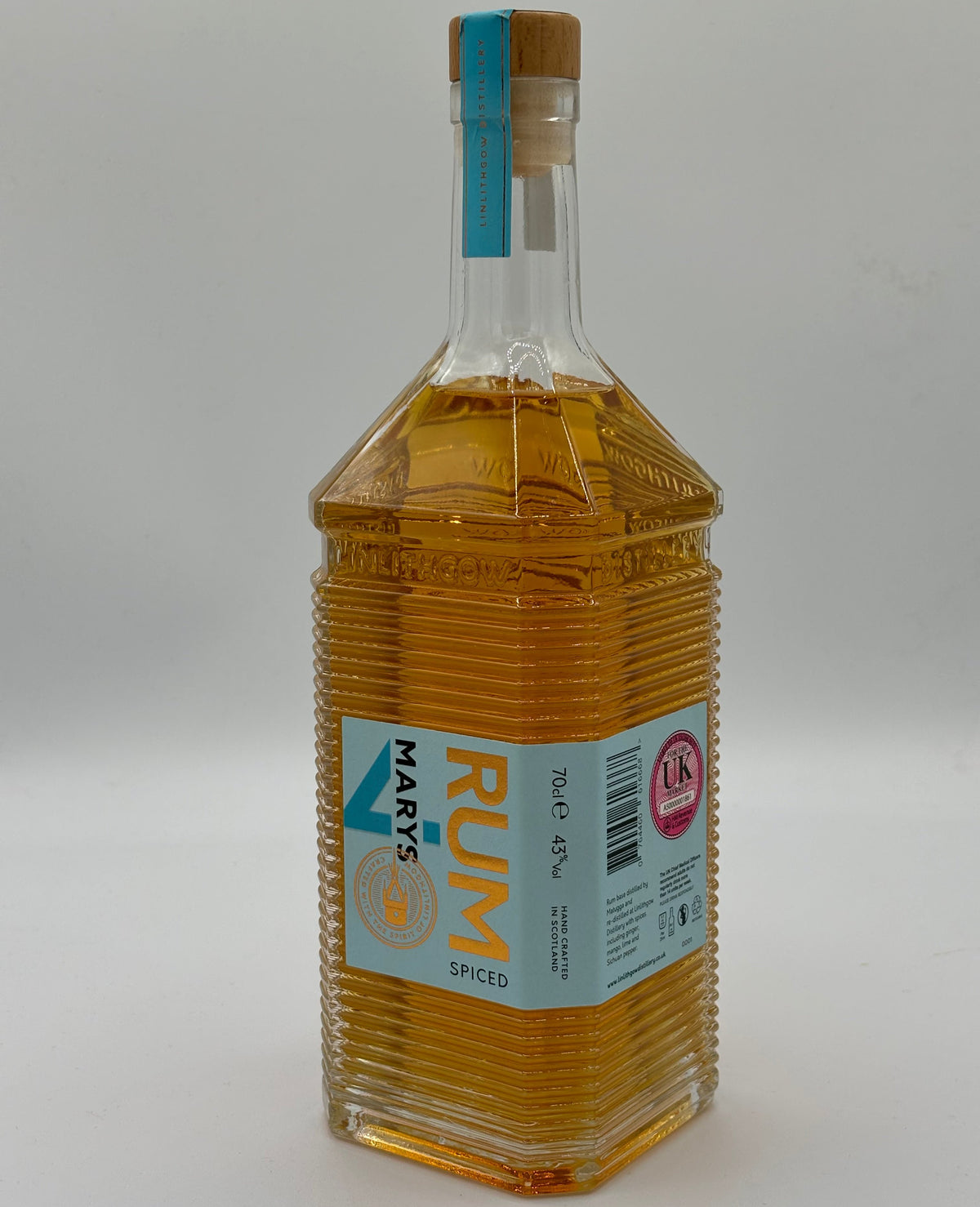 Four Marys Spiced Rum Bottle Side View